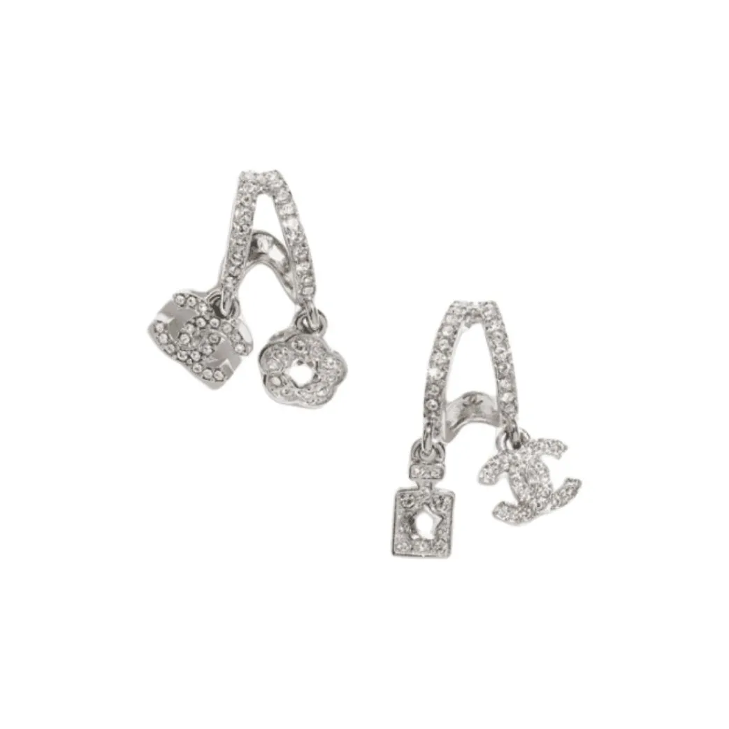CHANEL   Earrings Unisex Silver