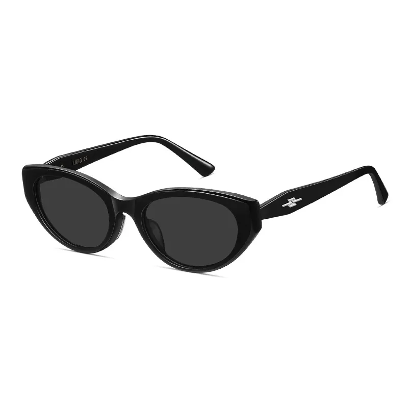 LOHO Пластиковая оправа Кошачий глаз Уличное фото Стайлинг Защита от ультрафиолета Glare HD Нейлон Солнцезащитные очки Унисекс Черный Тауповый Розовый