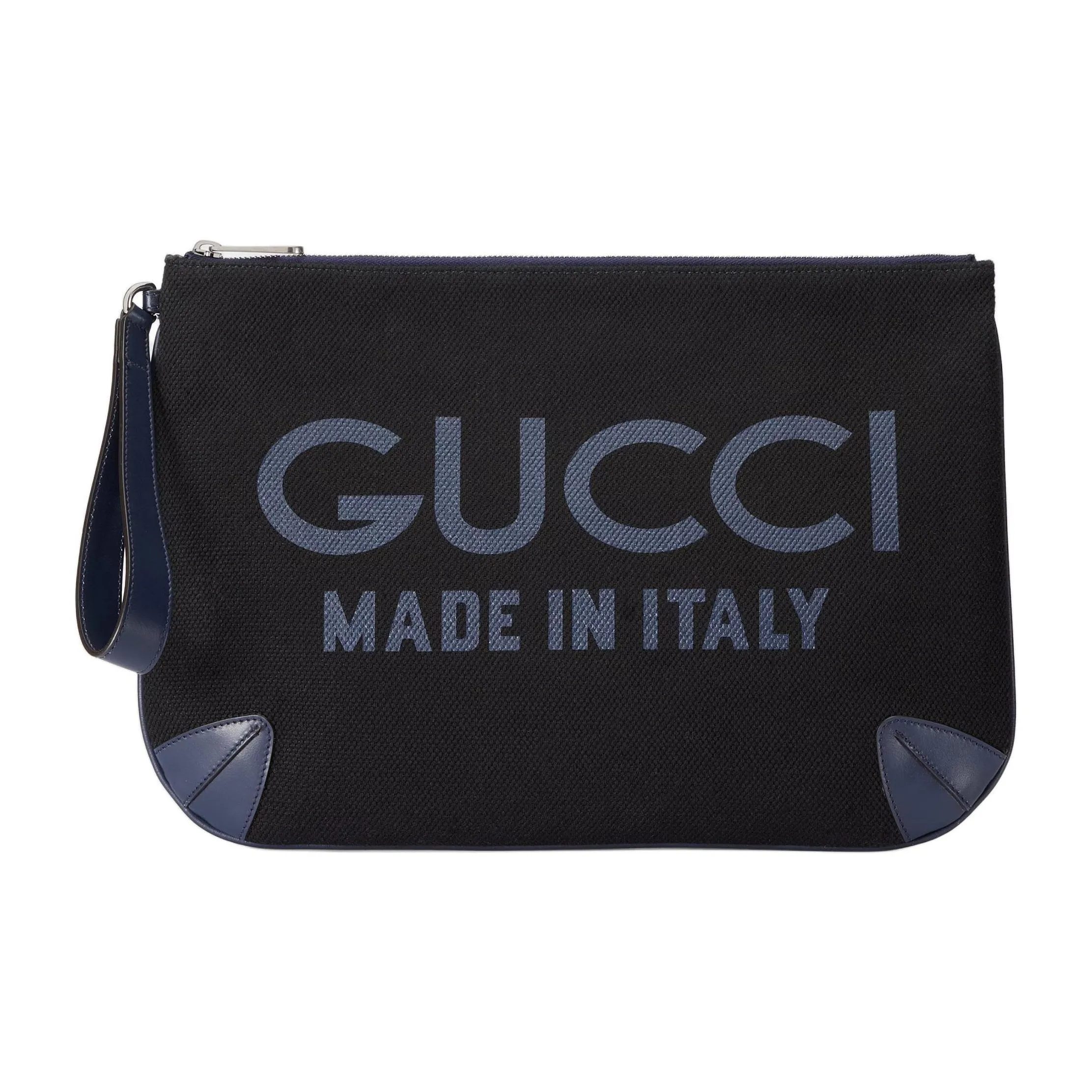 GUCCI Cotton Canvas Clutch Men's Black