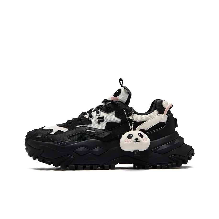 FILA FUSION BIANCO Low Top Chunky Sneakers Women's Black Milk White