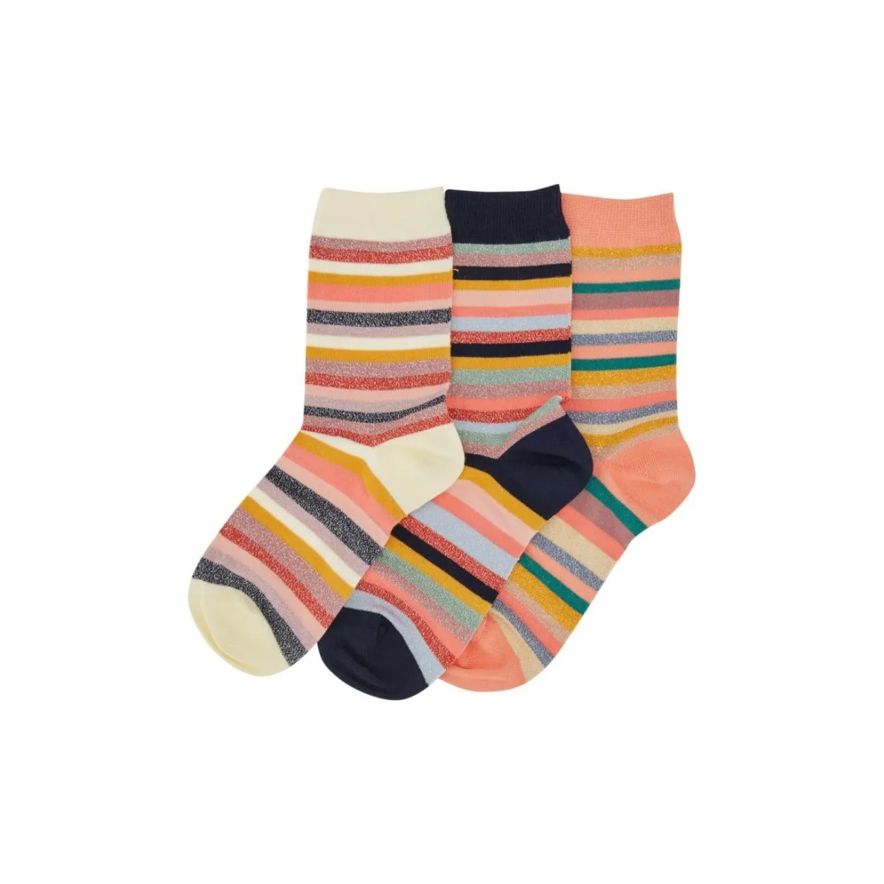 Paul Smith Three Pack Of Cotton Socks With Lurex Thread
