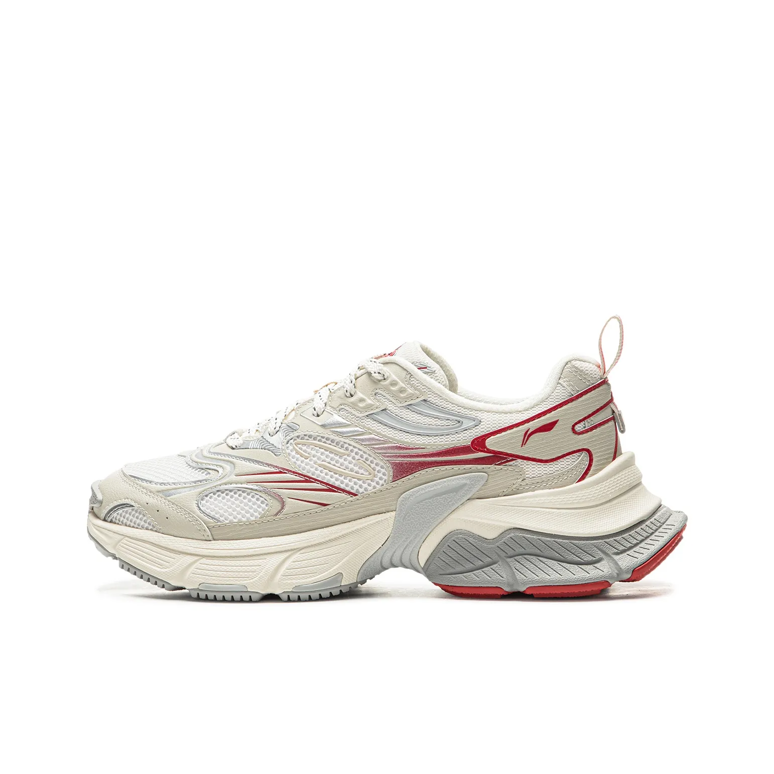 LINING Звезда Шокабсорберы Устойчивые к истиранию Дышащий Низкий Топ Кроссовки для бега Мужские Белый Красный