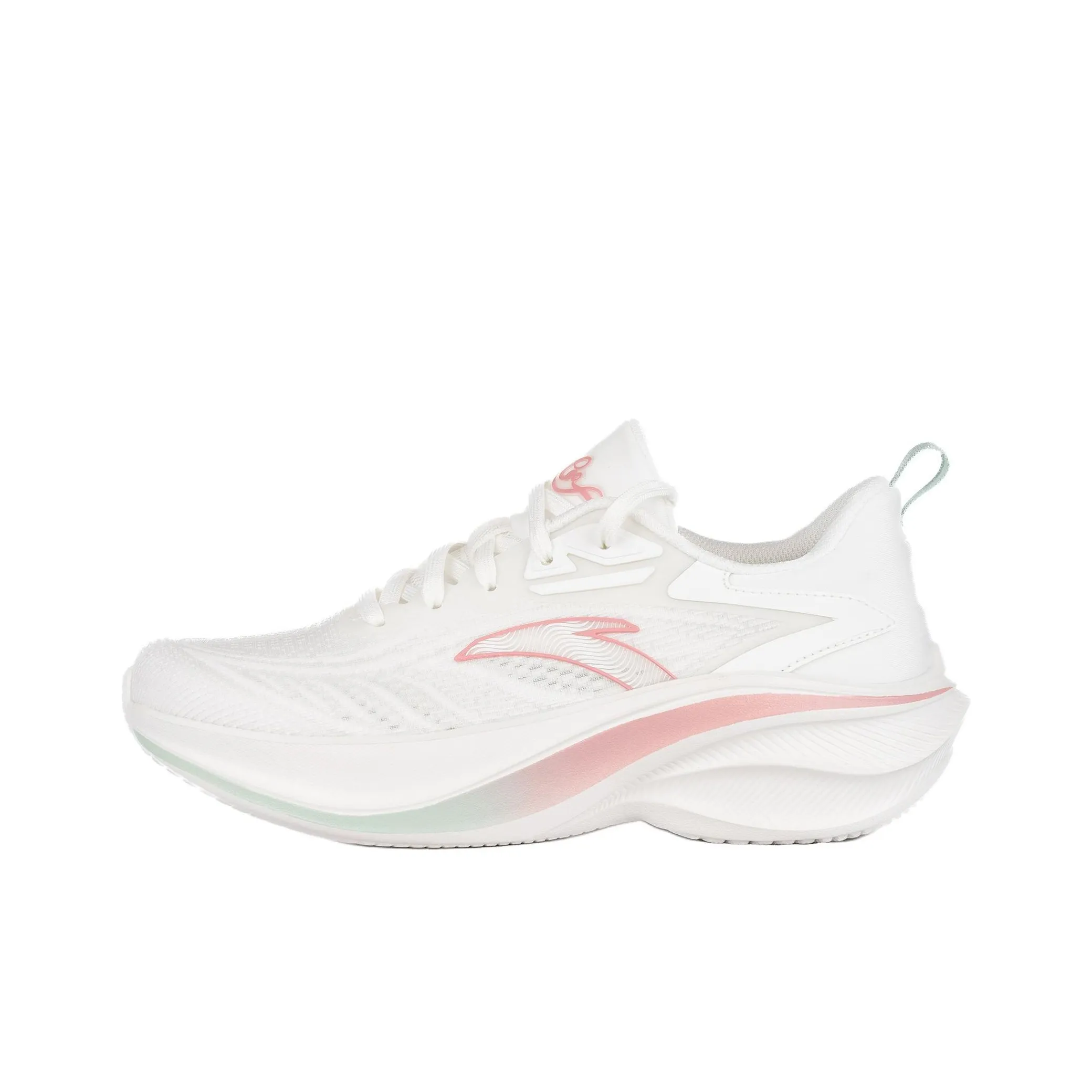 Anta Leaf 1.0 Shock Absorbers Slip Resistant Abrasion Resistant Low Top Casual Running Shoes Women's White Pink