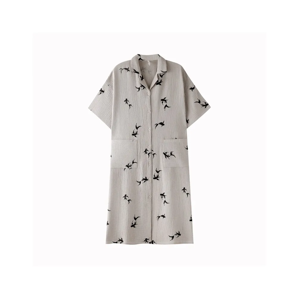 XIAFENYAN Nightgown Women's Gray