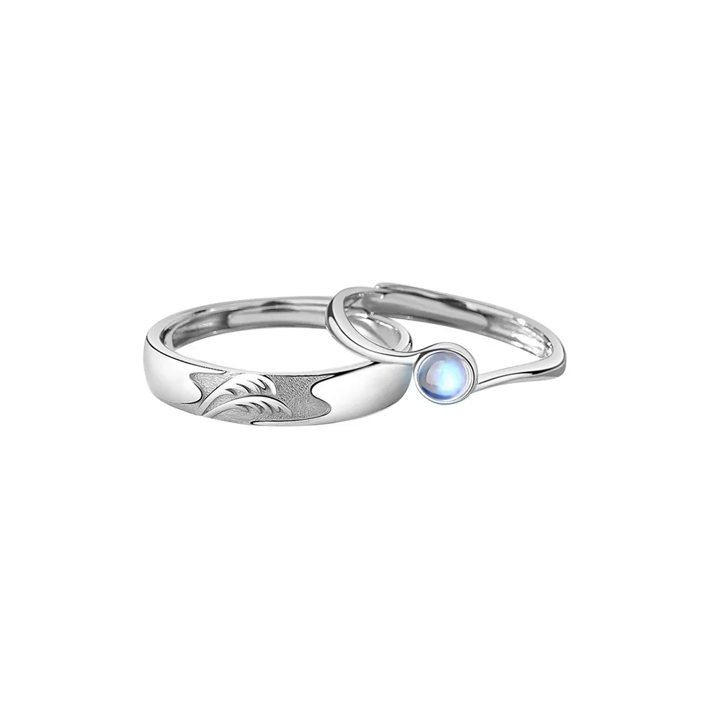SINO GEM Moonstone Colored Gemstone Rings Unisex