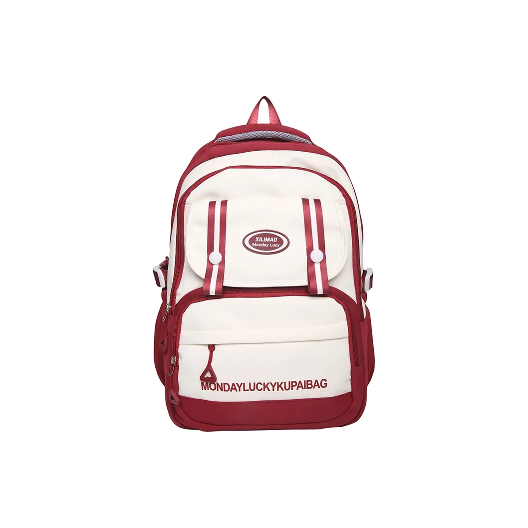 Travel Nylon Backpack Unisex Red/Blue/Black/Khaki/Purple