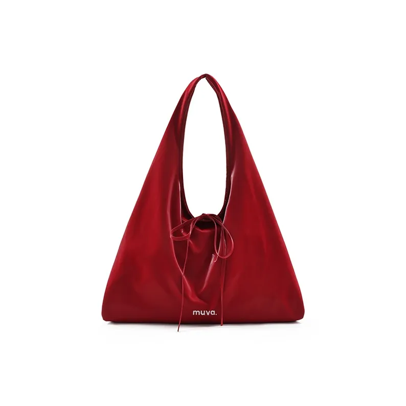MUVA Polyester Tote Bag Shoulder Bag Large Size Women's Nut Brown/Night Sky/Party Red/Premium Black