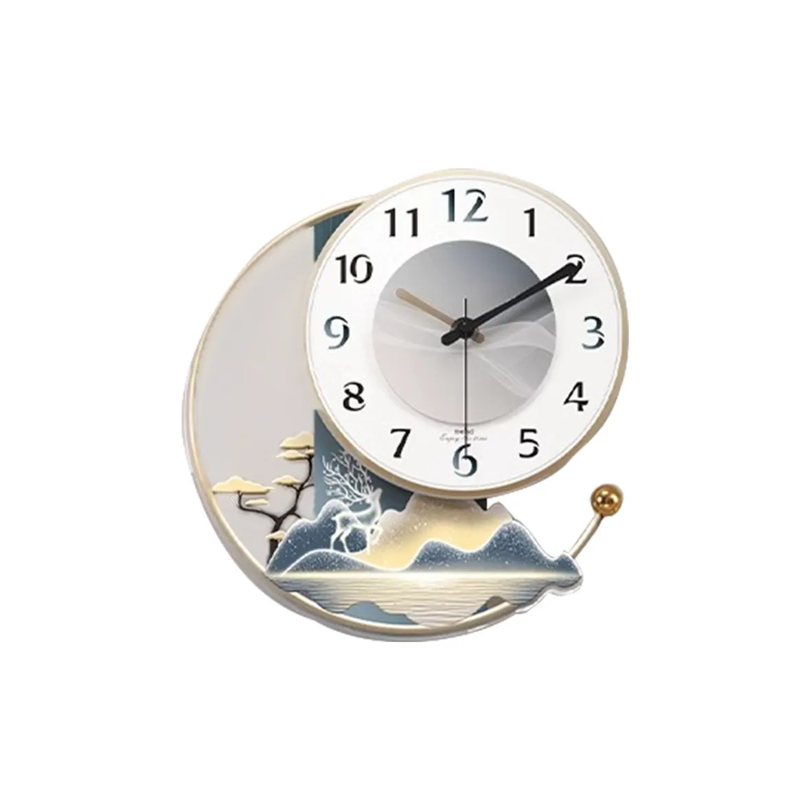 Meishida Механизм с плавным ходом секундной стрелки Стена Часы Унисекс Белый