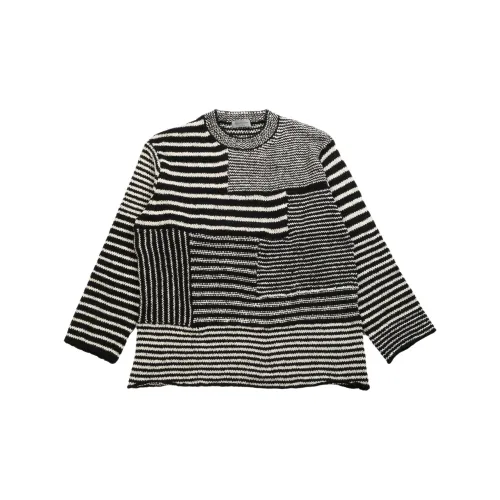 Yohji Yamamoto Pour Homme Черный/Белый Мужской Трикотаж
