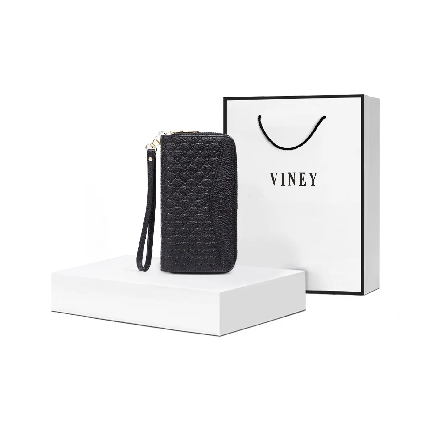 VINEY Cow Leather Wallet Regular Women's Black
