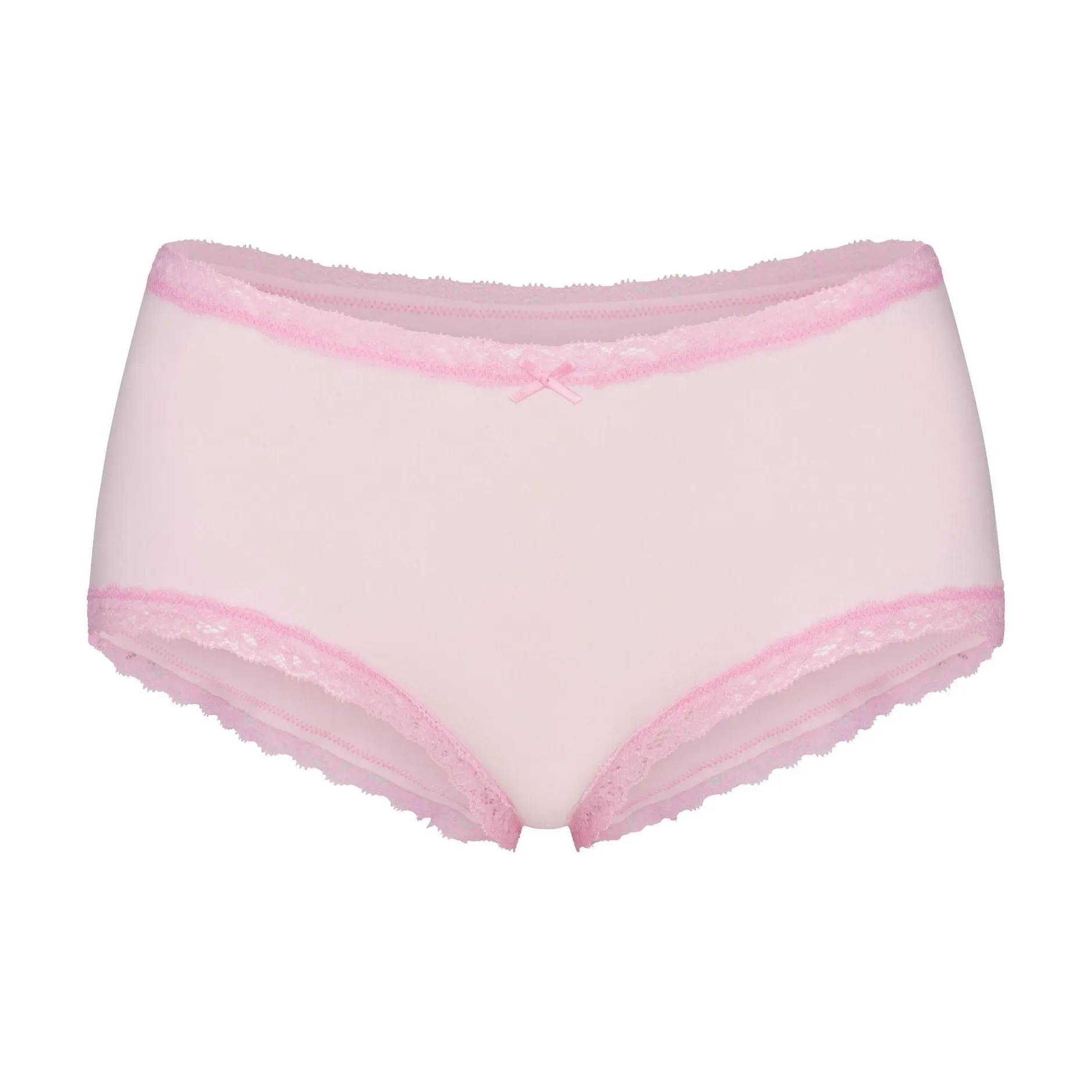 SKIMS SS25 LIGHTWEIGHT COTTON LACE BOY SHORT Underpants Women's 1 Pack CHERRY BLOSSOM/Cherry Blossom Color