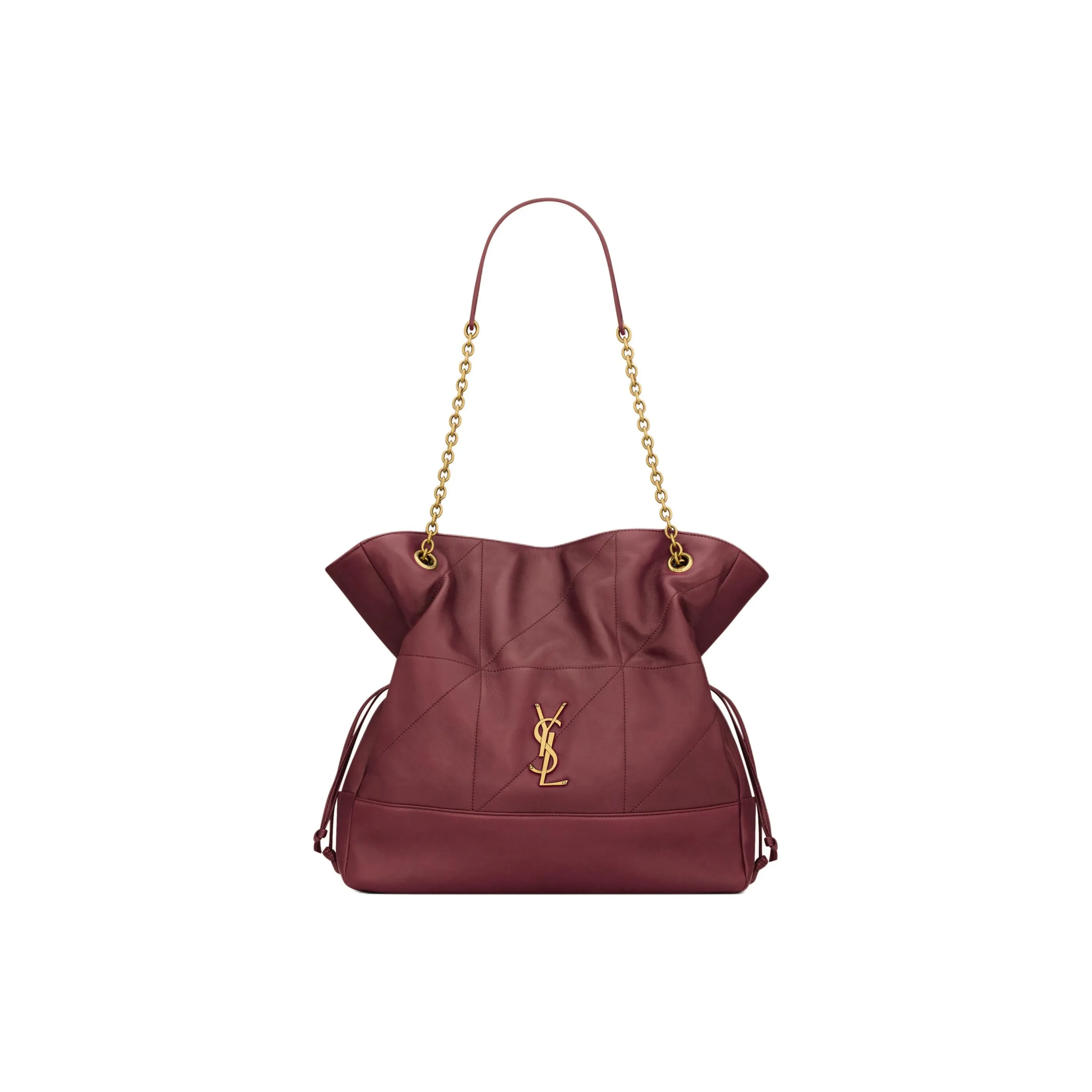 SAINT LAURENT Jamie Lambskin Tote Bag Shopping Bag Shoulder Bags Women's Bordeaux Red