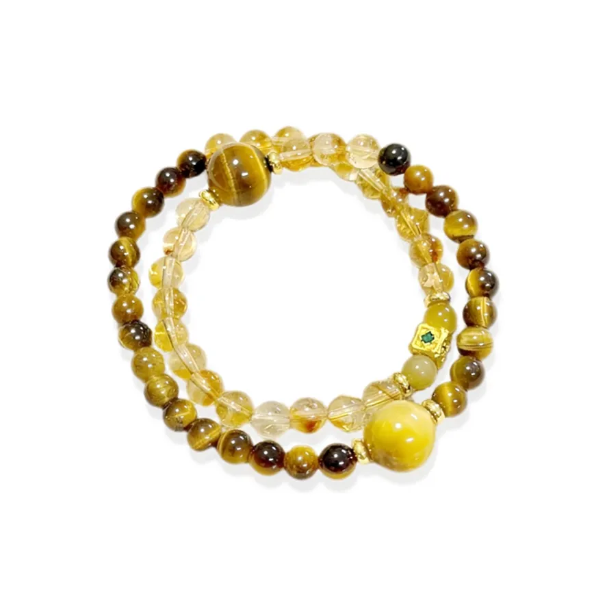 JIACUIYUN Tiger's Eye Stone Bracelets Unisex