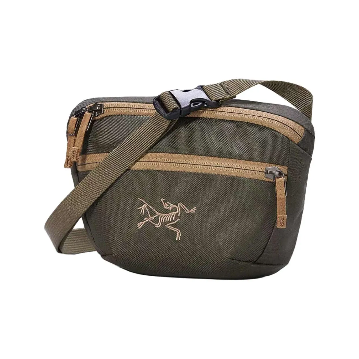 Arcteryx Mantis 1,5L Бананка Outdoor Сумка Полиэстер Винтаж Зеленый и Песочный Коричневый Унисекс