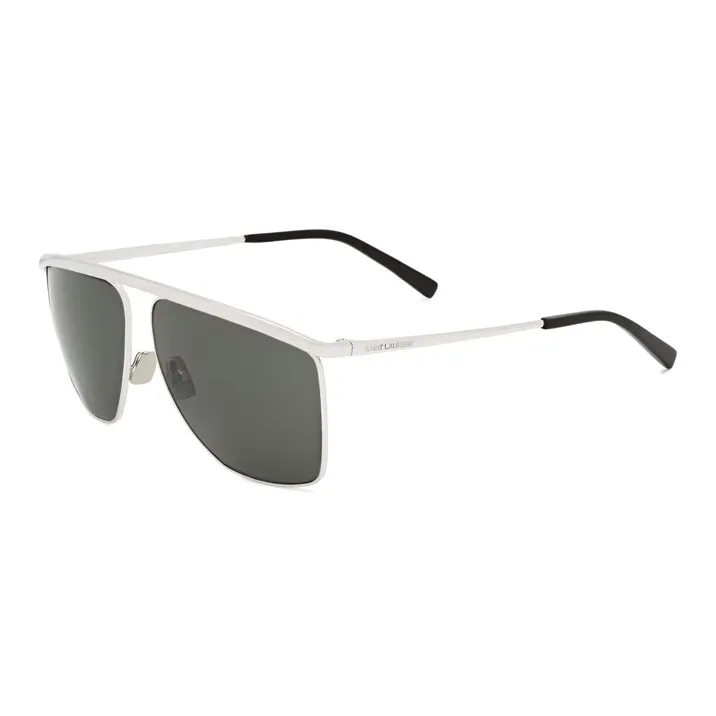 SAINT LAURENT Metal Irregular Shape Sunglasses Women's Silver