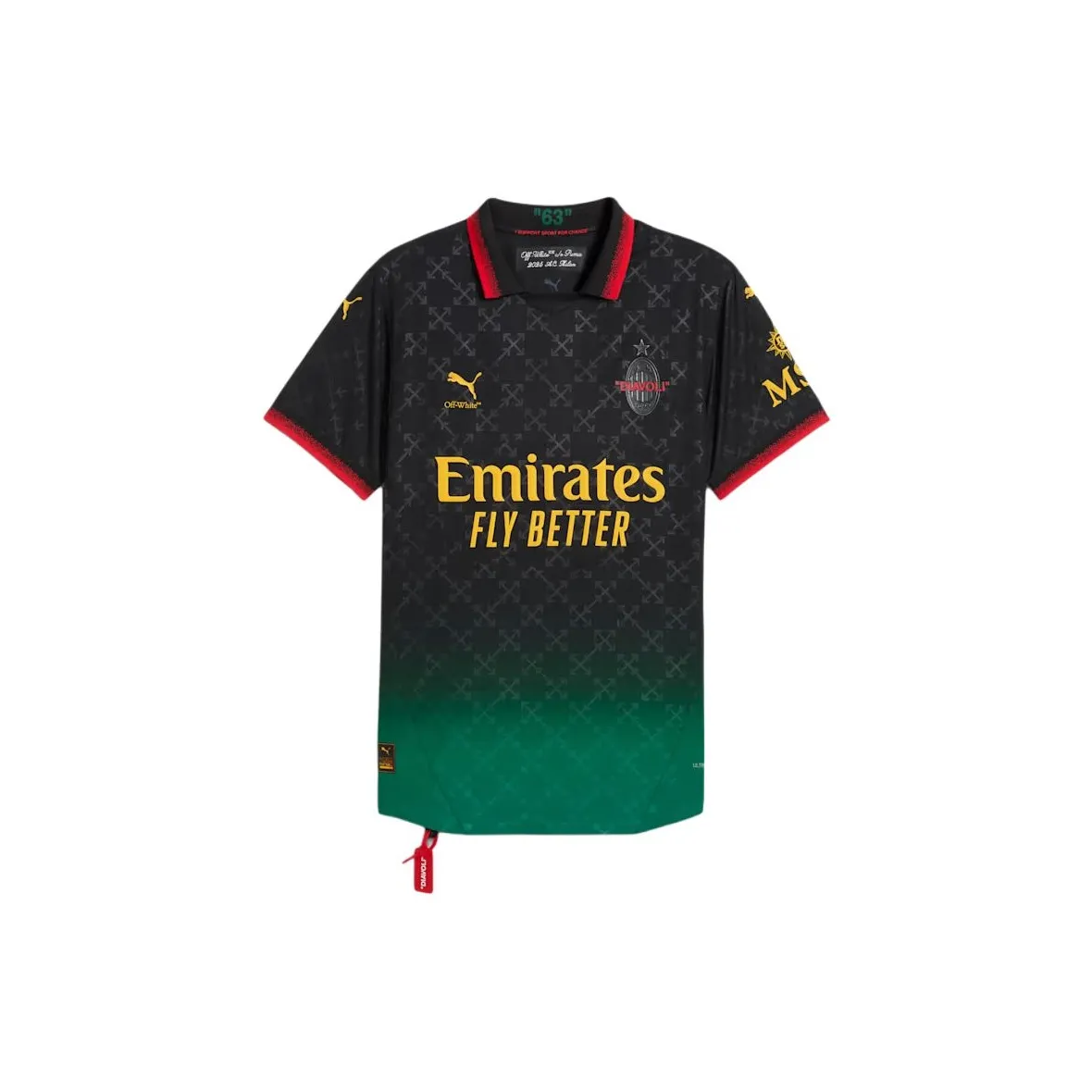 PUMA x AC MILAN X OFF-WHITE ULTRAWEAVEDRYCELL Soccer Jerseys Men's Black/Energy Green