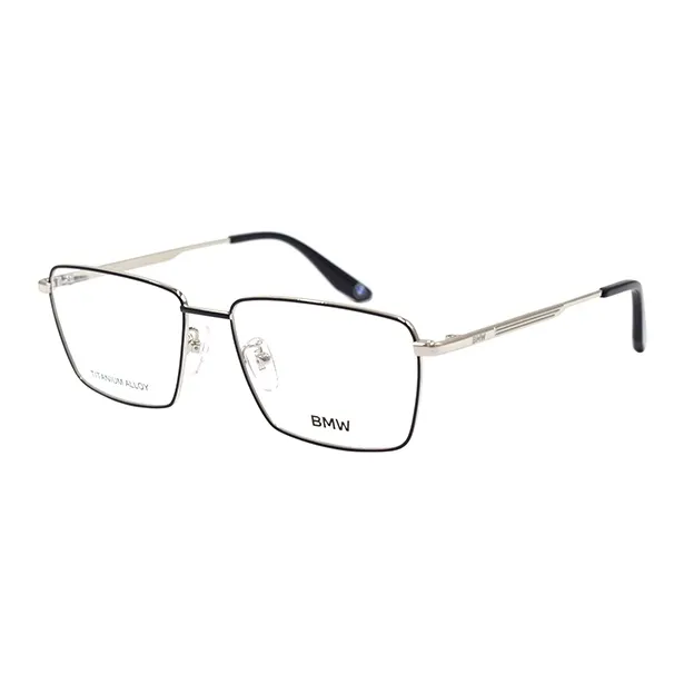 BMW Titanium Rectangular Eyeglass Frames Men's Black