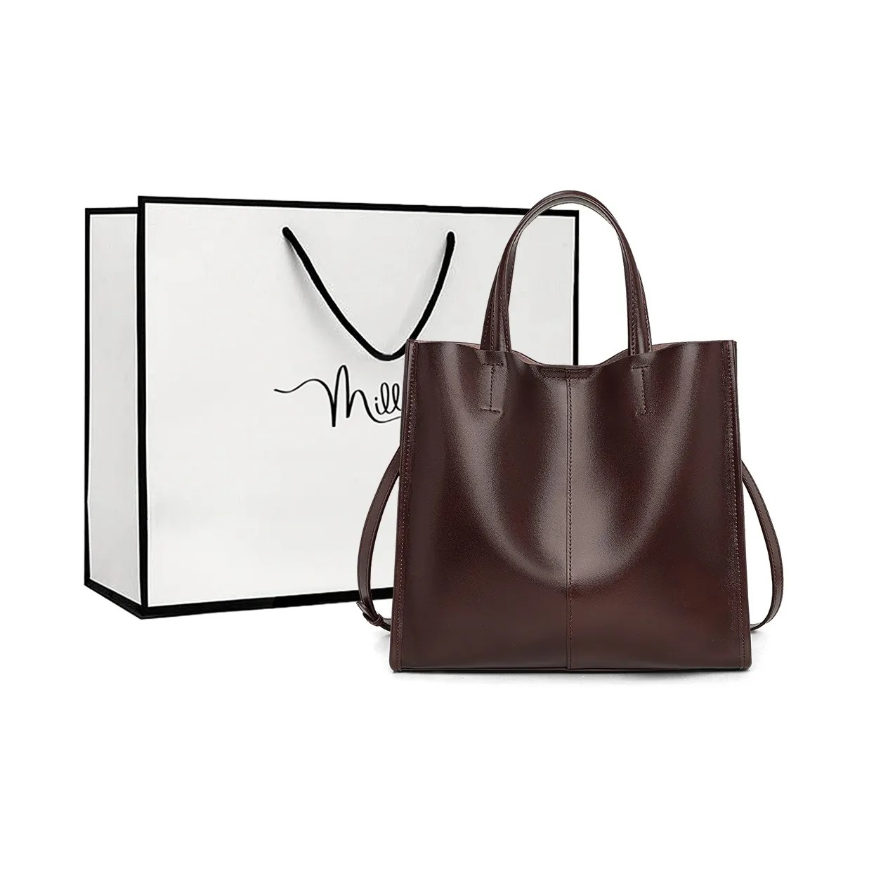 MILLIE'S Сумка через плечо из коровьей кожи сумка обычная женская винно-кофейного цвета