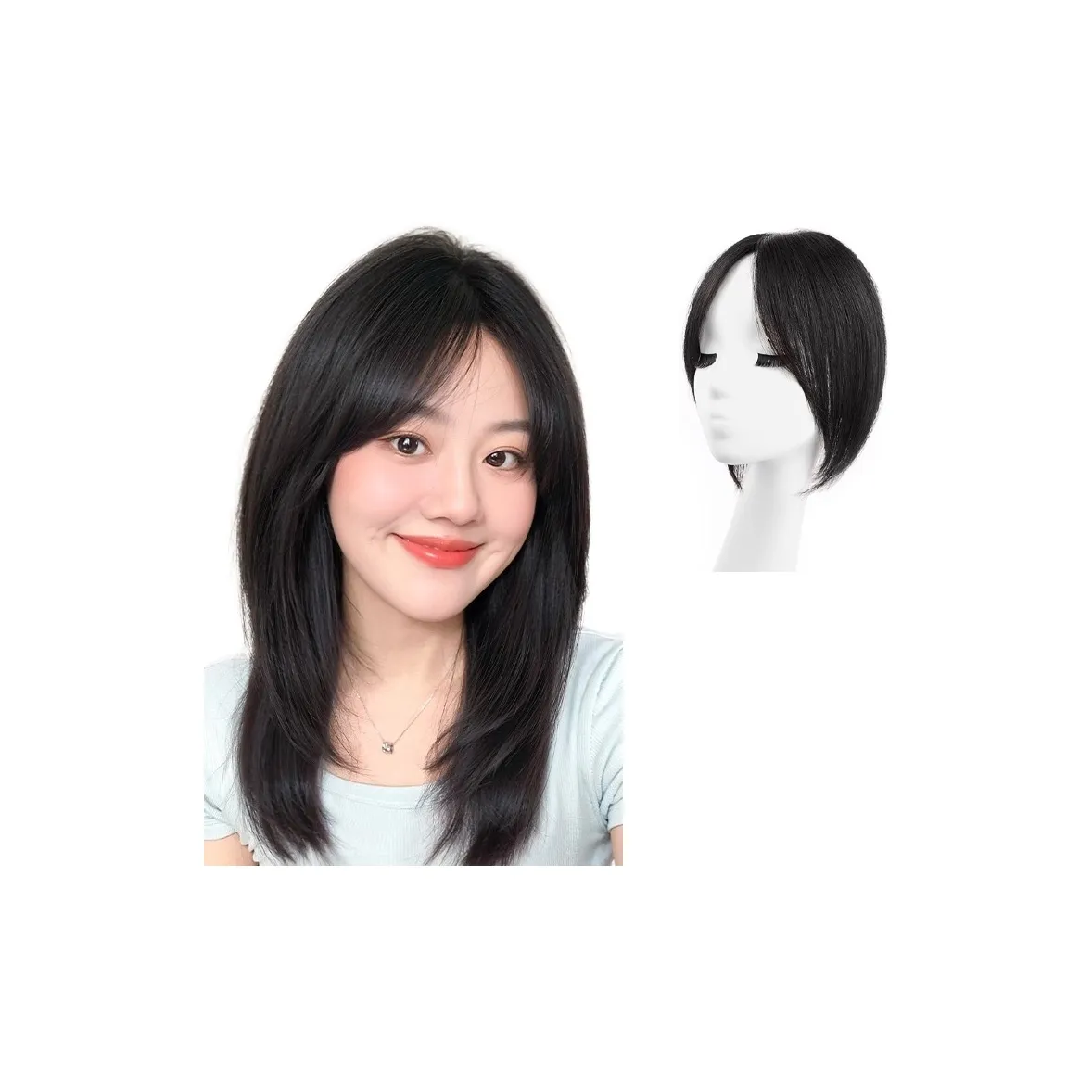 WANWANFENG New Upgraded Безрамный Женский Перук Из Людских Волос Короткие Прямые Волосы