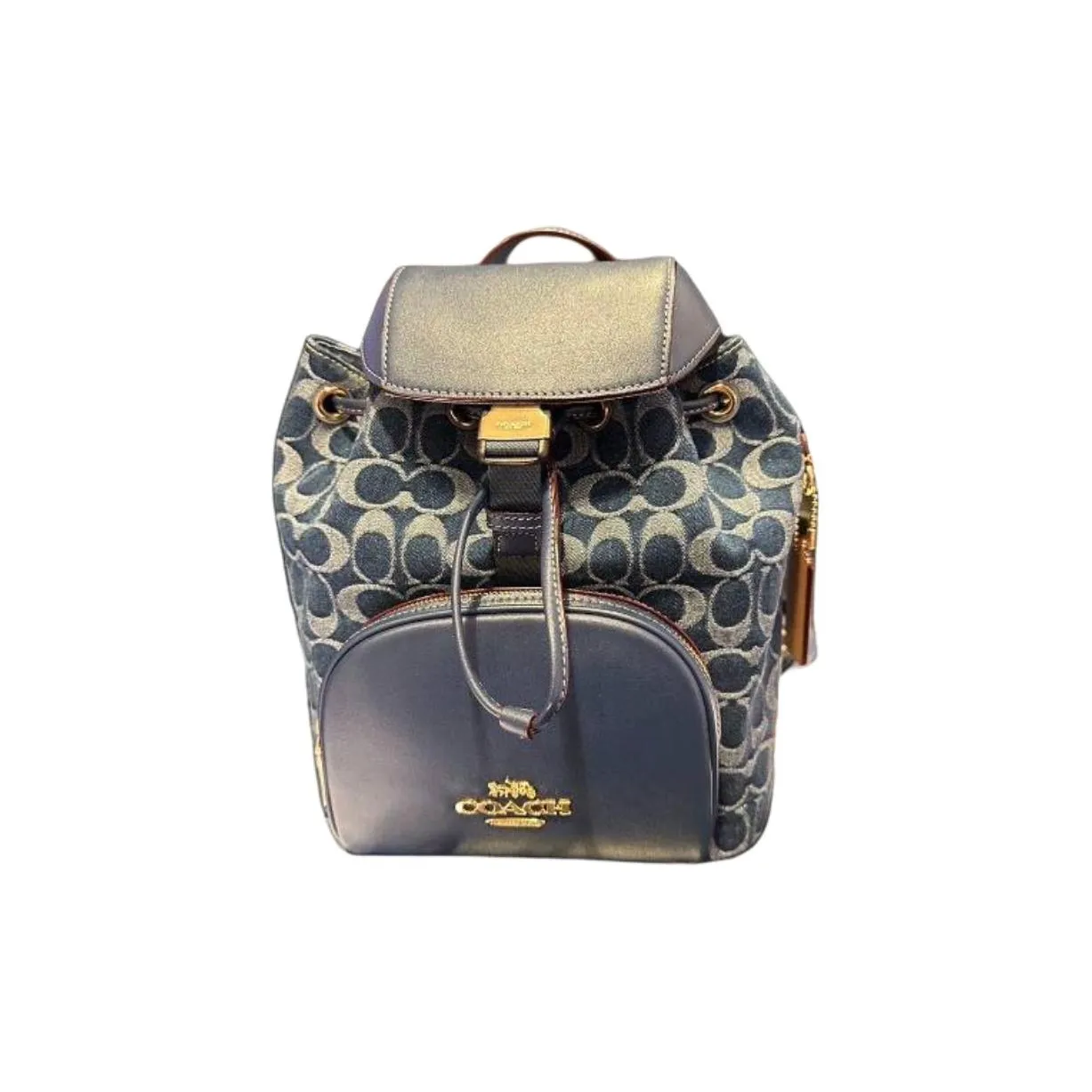 COACH Ткань Рюкзак Средний Женский Синий