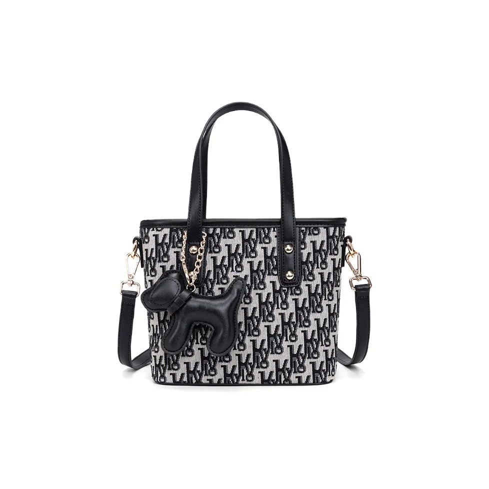 CLEVER KETCH ПУ (полиуретан) Сумка через плечо Сумка обычная Женская Большая Черная с буквенным принтом