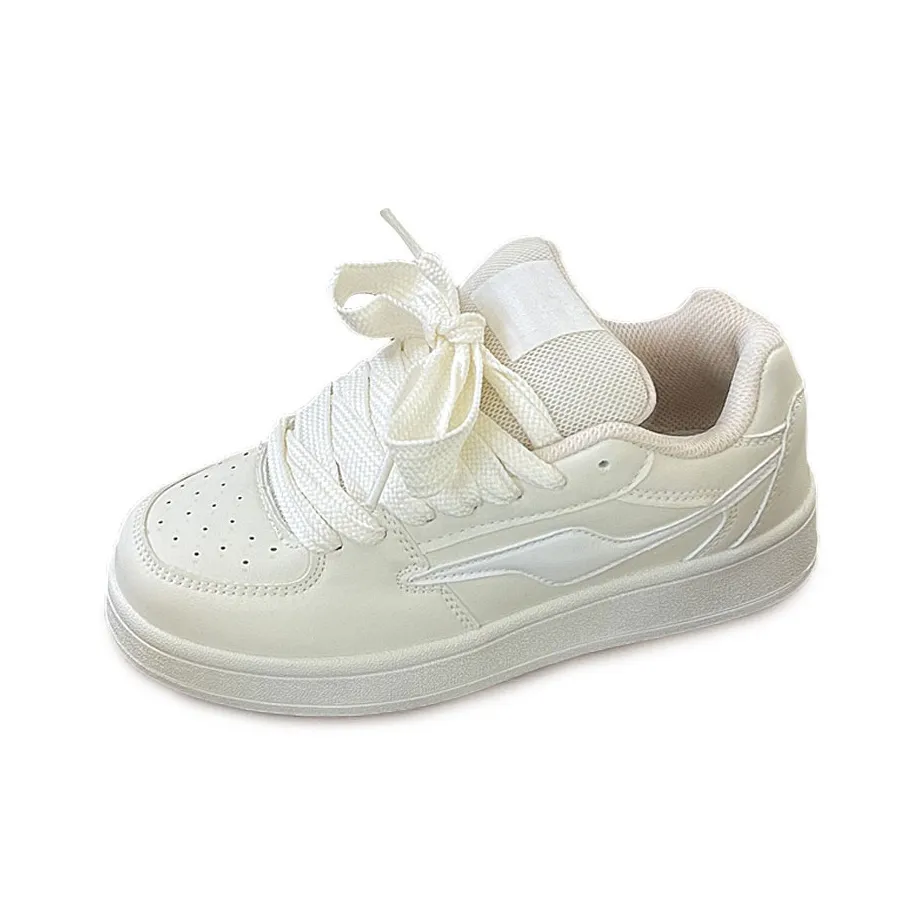 Medd Anti-Slip And Wear-Resistant Height Increasing Low-Top Skateboard Shoes Women's White