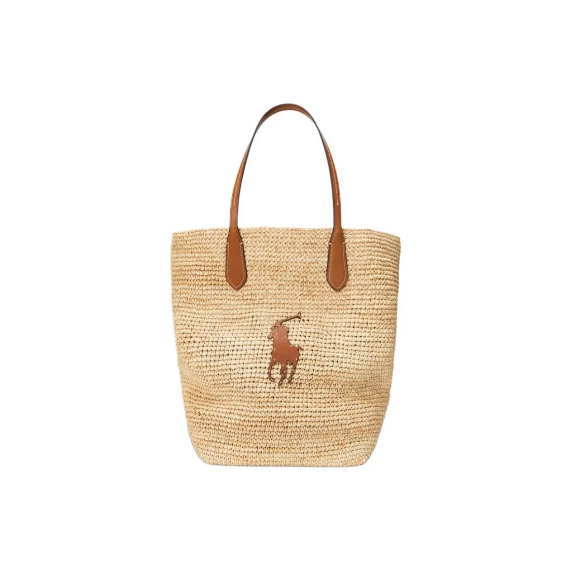 Polo Ralph Lauren Plant Material Tote Bag Shopping Bag Shoulder Bags Large Size Women's Natural Color