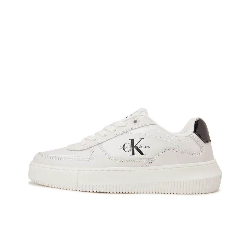 CKJ CALVIN KLEIN JEANS Skateboard Shoes Women's Moon White/Space Black