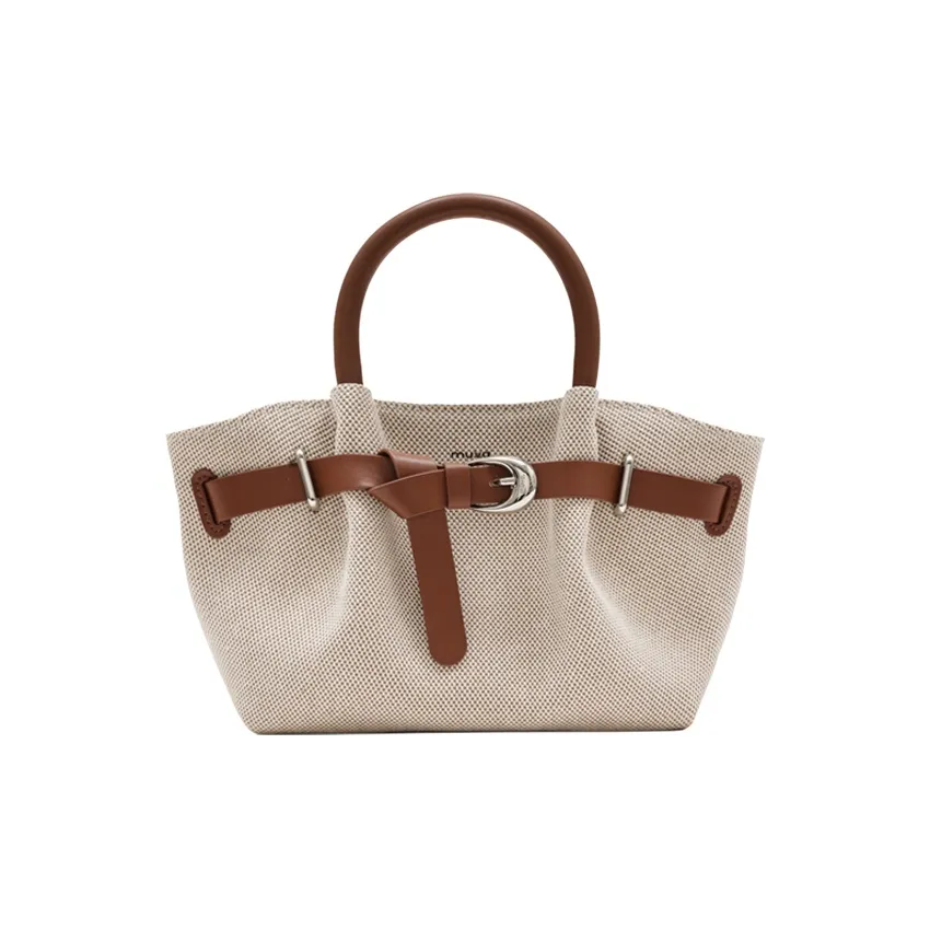 MUVA Canvas Canvas Bag Dumpling Bag Crossbody Handbag Medium Size Women's Canvas Brown