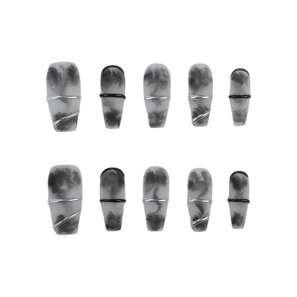 SHANGSHIQIN Китайский стиль Осветляющий False Nail Средний LADDER Чернила Размывание 25мм