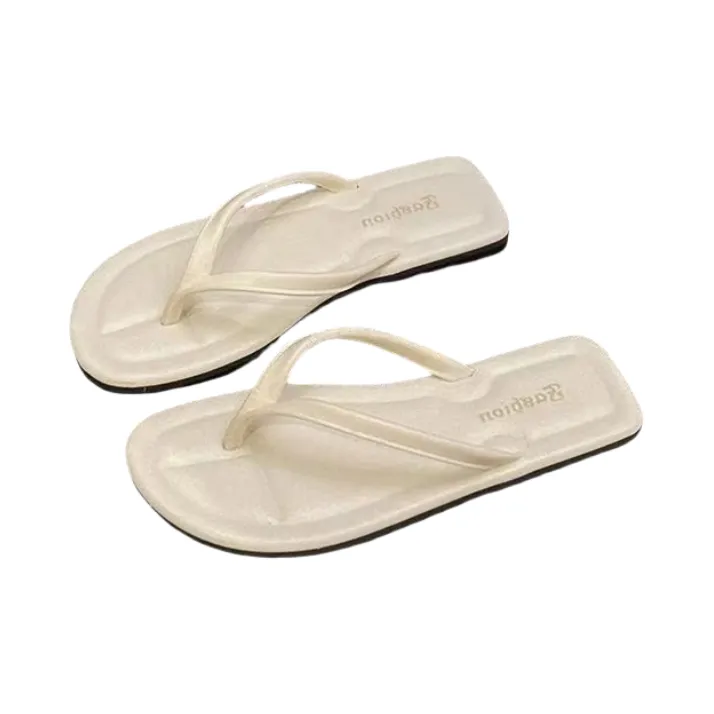 Meter Minimalist Style Comfortable Flip Flops Summer Ankle Strap Slippers Versatile Flat Toe Slipper