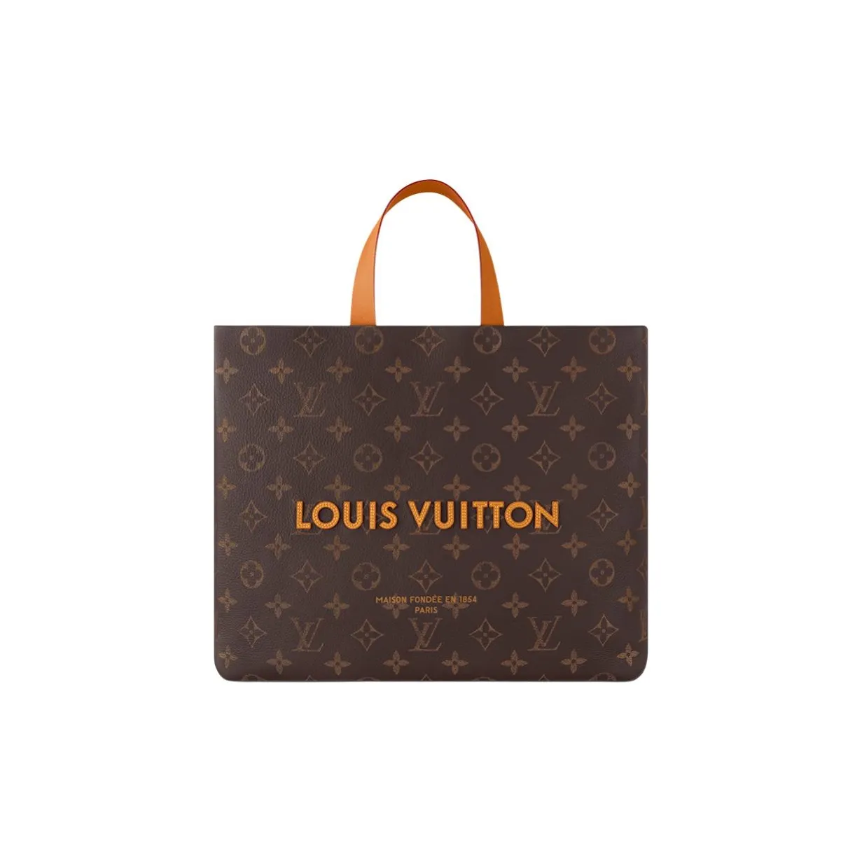 LOUIS VUITTON SHOPPER Coated Canvas Tote Bag Shopping Bag Handbag Medium Size Men's Brown