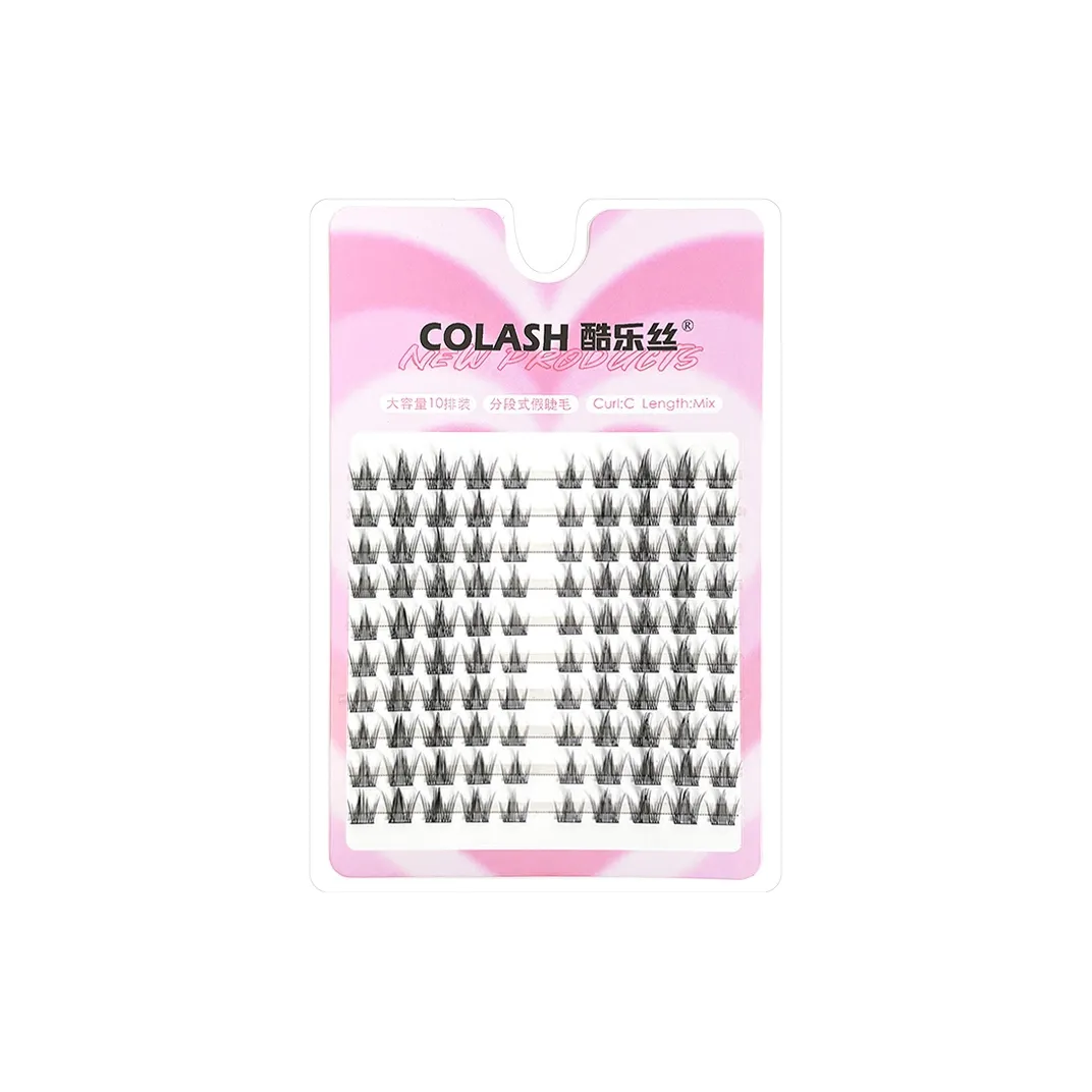 KULESI Peacock Fish Накладные ресницы Одиночный кластер Естественный удлинение Стиль 10 рядов из 100 кластеров