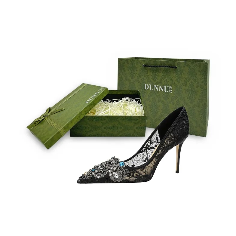 DUNNU Узкий каблук высокий каблук 8 см женский коробка включена