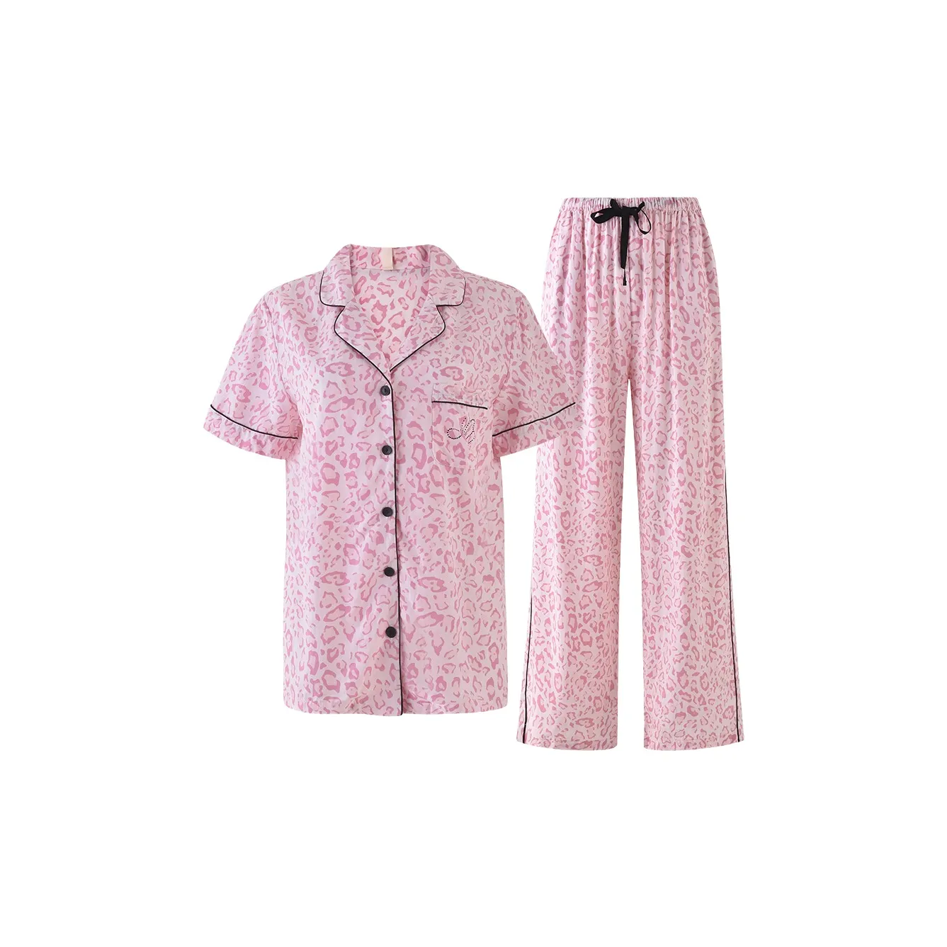 MY BODY Пижамный комплект женский розовый леопардовый принт