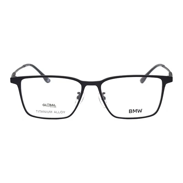 BMW Titanium Rectangular Eyeglass Frames Men's Black