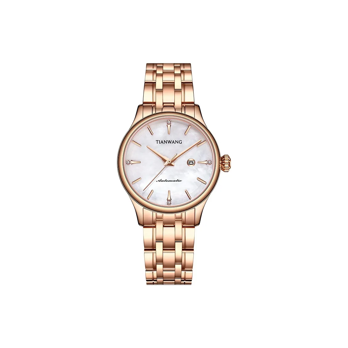 TIANWANG Stars Automatic Mechanical Movement Stainless Steel Strap Watch Women's Watch White Dial