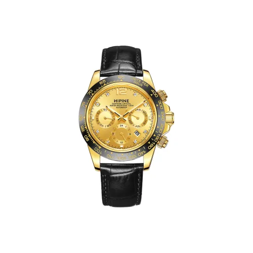 HIPINE Автоматический Механический Movement Мужские Explore Home Series Часы 42 мм Золотые