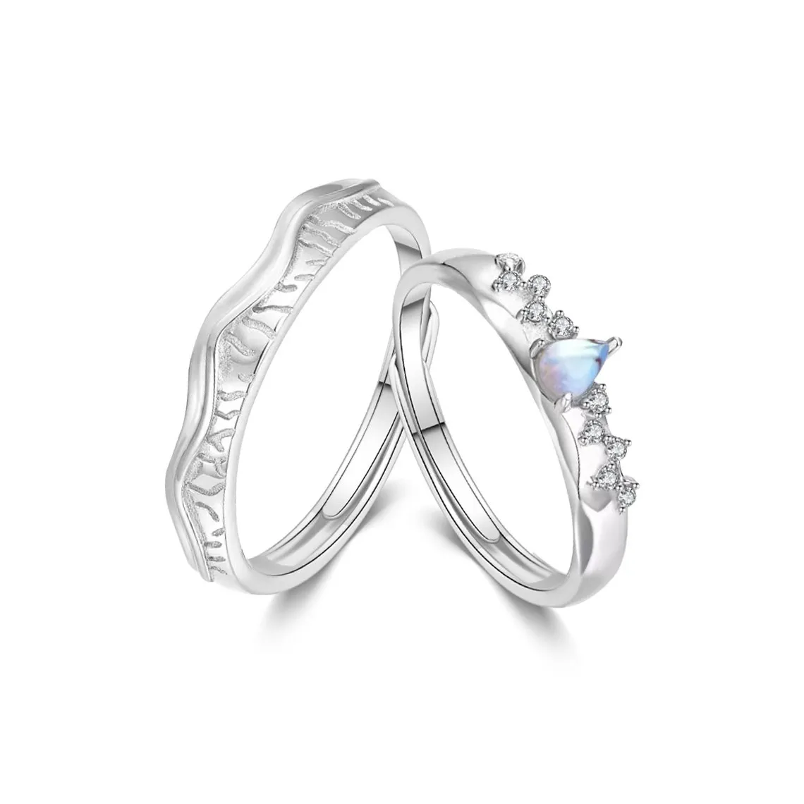 Lockstarfy Moonstone Rings Unisex