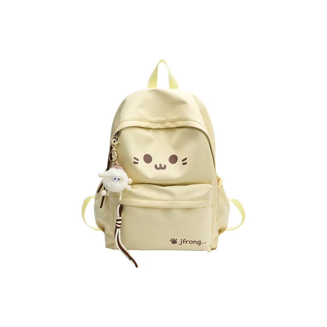 BUBM Нейлон Cute Cartoon Рюкзак Стандартный Унисекс Желтый Бежевый Черный Синий Абрикосовый Розовый