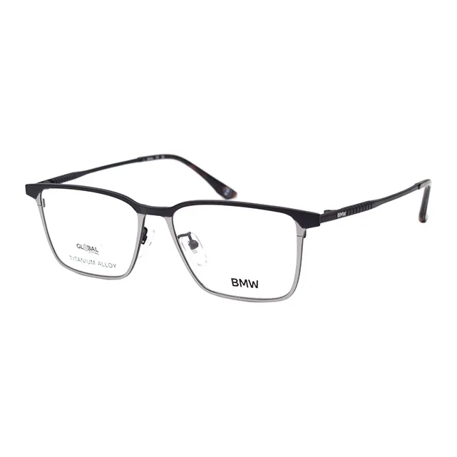 BMW Титан Прямоугольные Оправы для очков Мужские Черные Серебряные