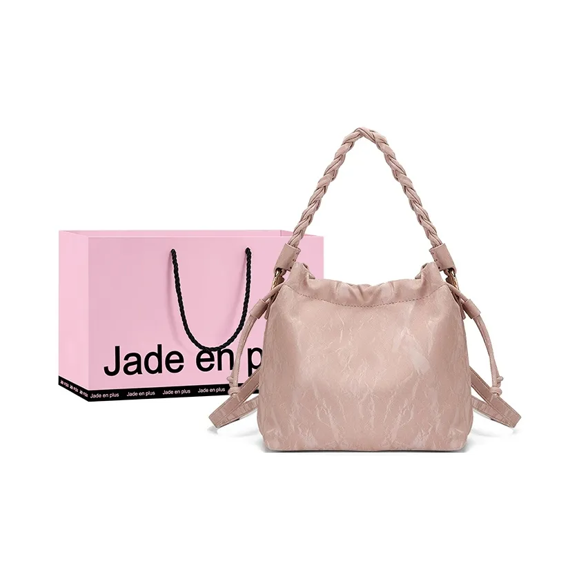 Jade En Plus Нейлоновая сумка через плечо сумка обычного размера женская нежно-розовый бахрома белый океан синий