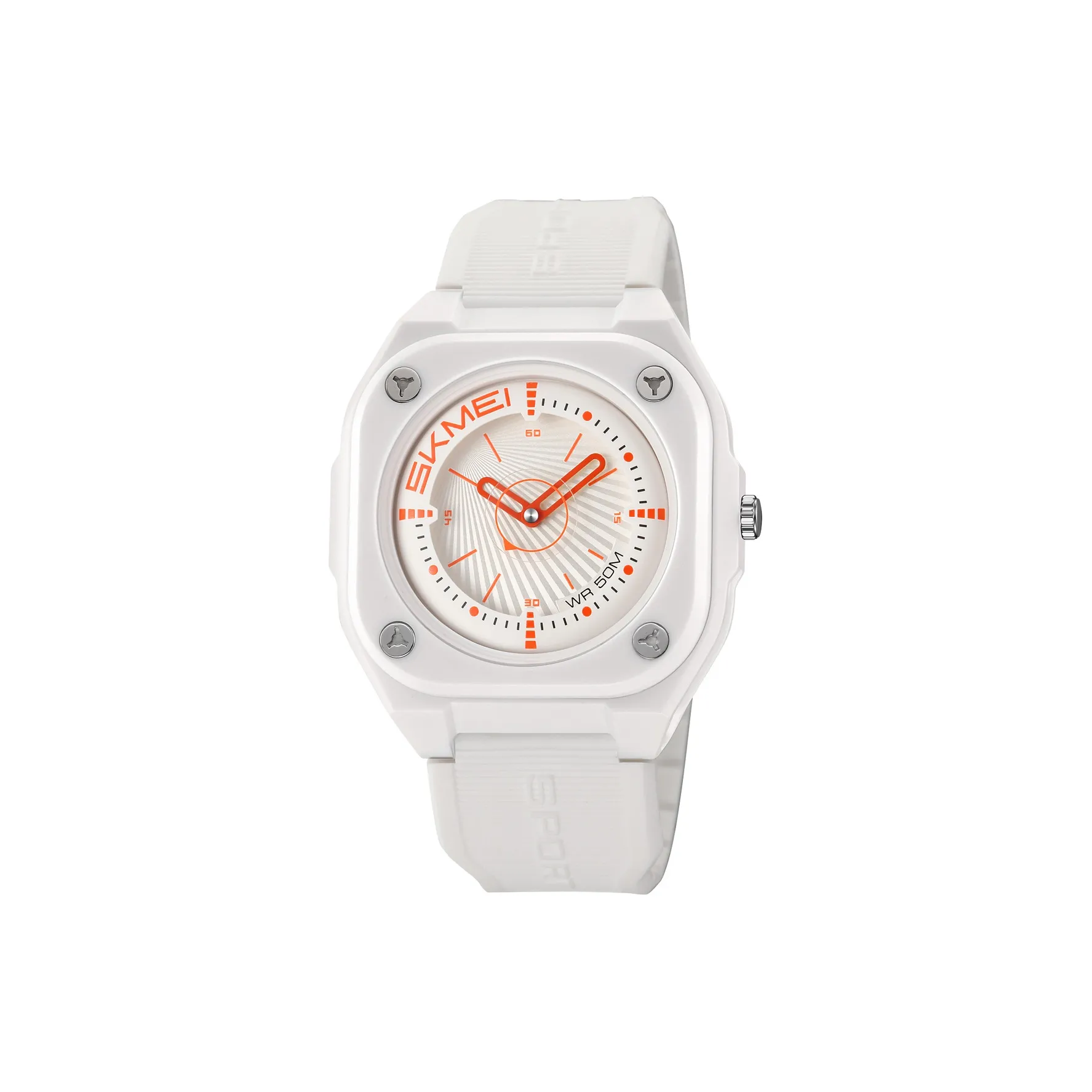 SKMEI Кварцевый механизм силиконовый ремешок унисекс белый циферблат