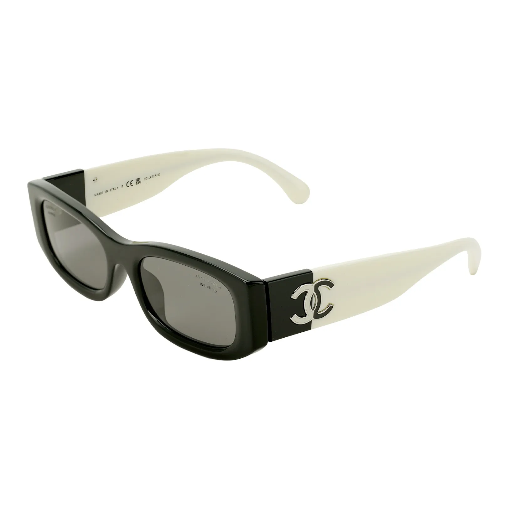 CHANEL Irregular Shape Sunglasses Unisex Black