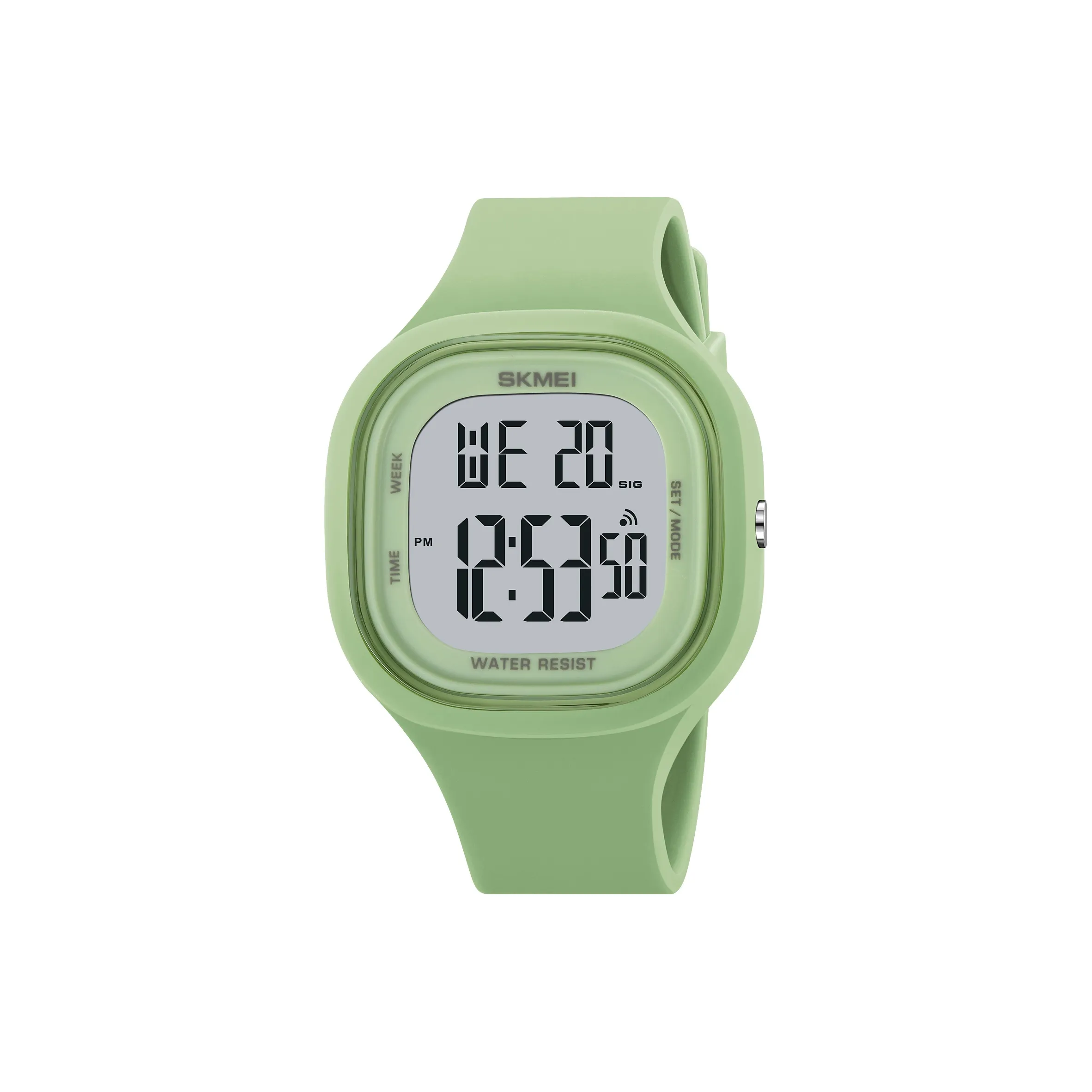 SKMEI Электронный механизм силиконовый ремешок унисекс белый циферблат