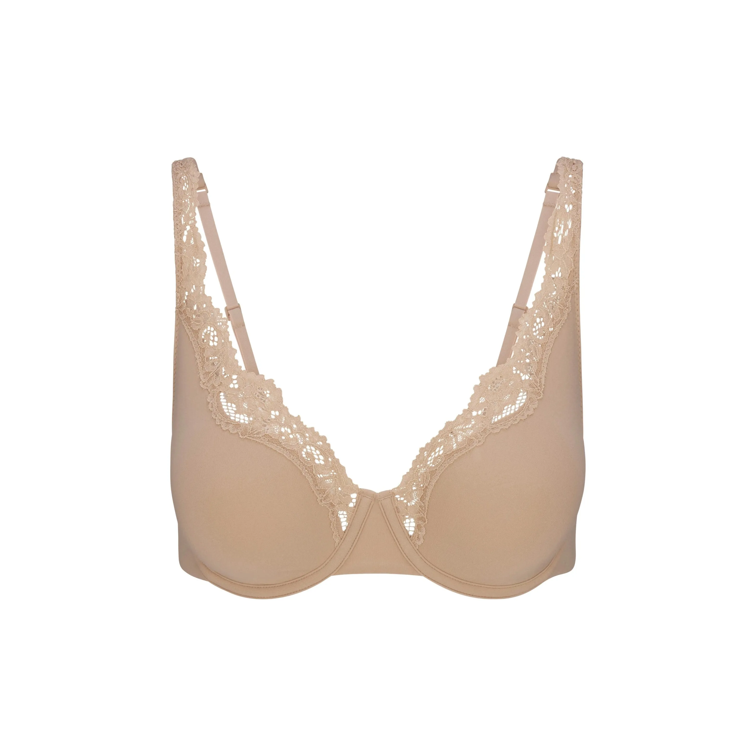 SKIMS SS25 FITS EVERYBODY LACE UNLINED FULL COVERAGE BRA Women's 1 Pack CLAY/Clay