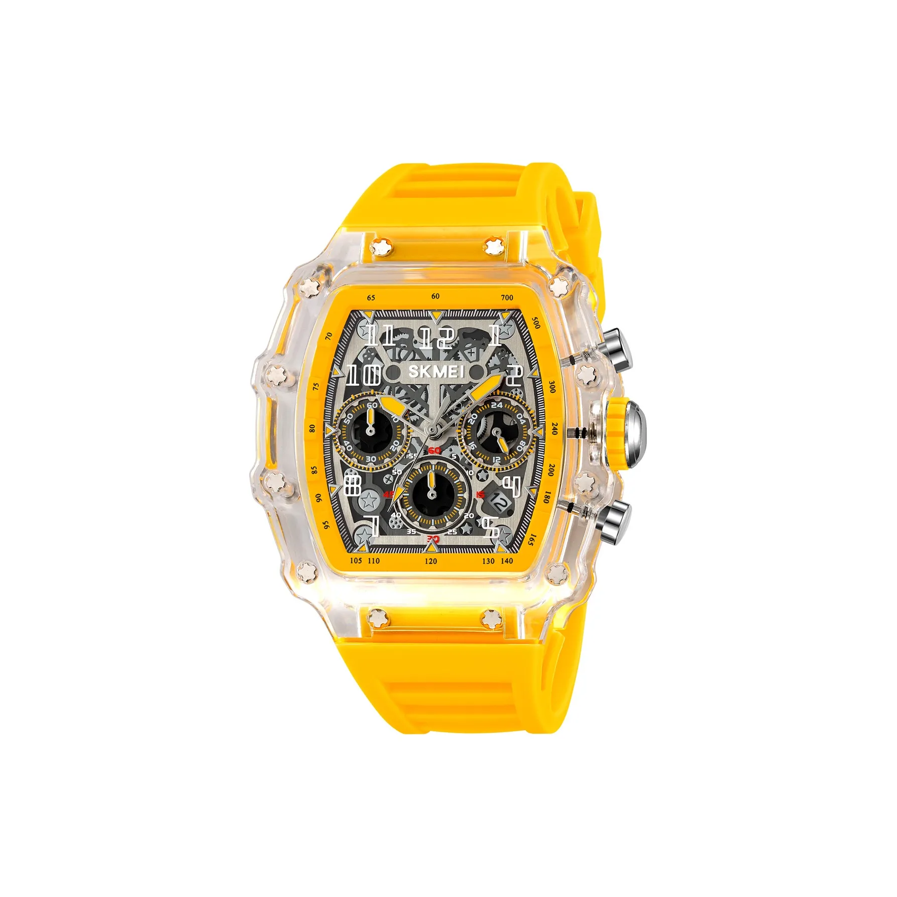 SKMEI Кварцевые Механические Часы Унисекс с Диалем в Стиле Скелета