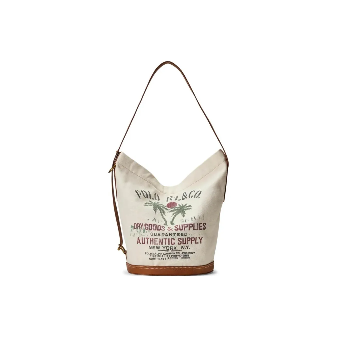 Polo Ralph Lauren Bellport Cotton Bucket Bag, Handbag, Shoulder Bag Regular Women's White