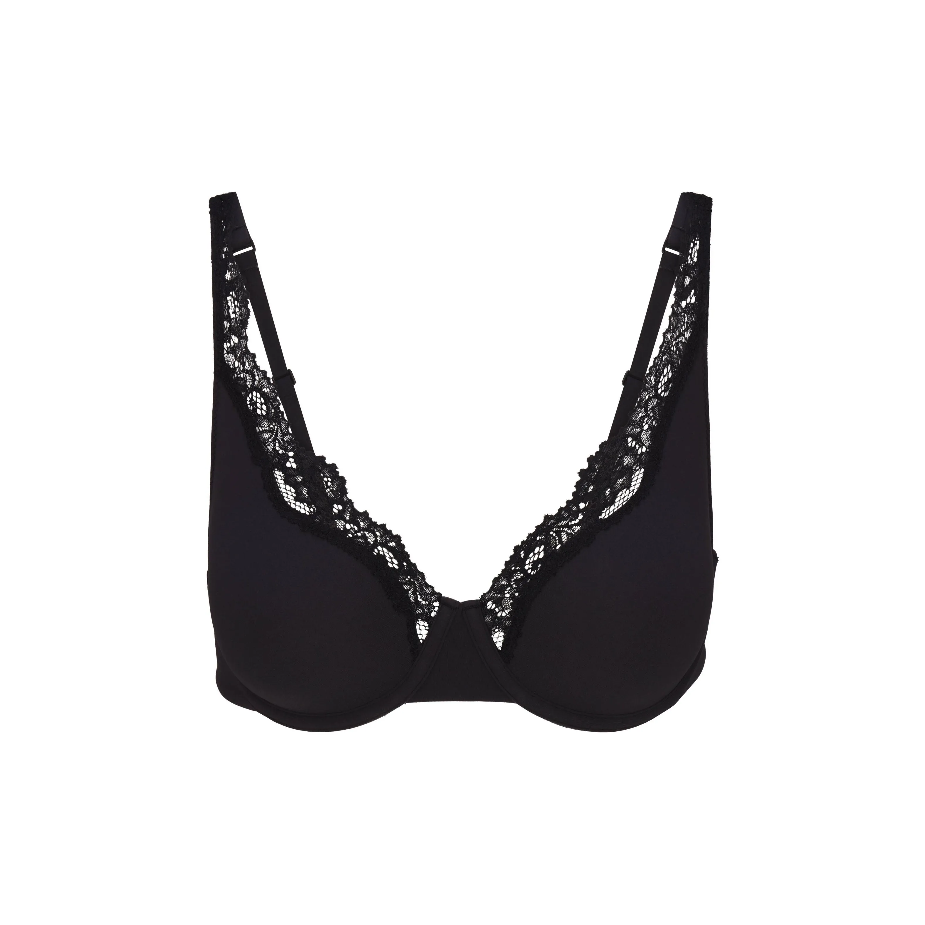 SKIMS SS25 Подходит всем Кружево Без подкладки Полное покрытие Бюстгальтер Женский 1 упаковка Оникс Оникс