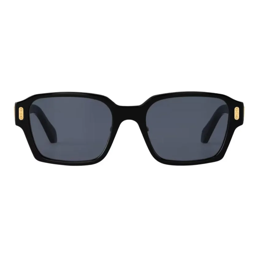 LOUIS VUITTON Metal Acetate Square Sunglasses Men's Black